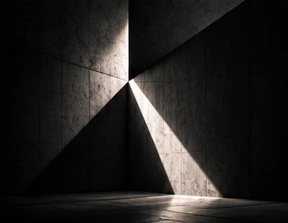 Haz de luz en muro de concreto Haz de luz en muro de concreto